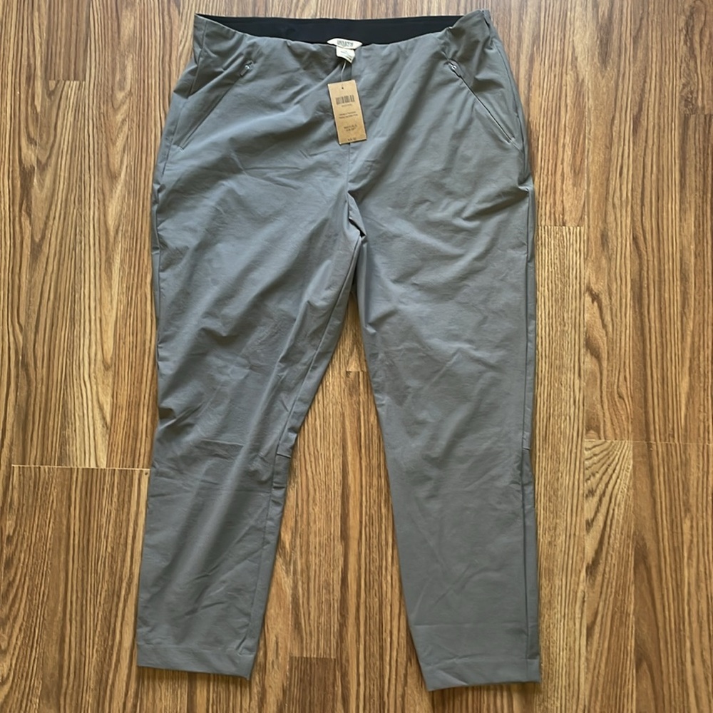 Duluth Trading Women’s Flexcellent Skinny Leg Ankle Pants XL Short Gray NTW